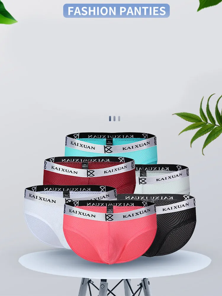3 Pack Men's Soft Skin-Friendly Ice Silk Thin Low-Rise Briefs