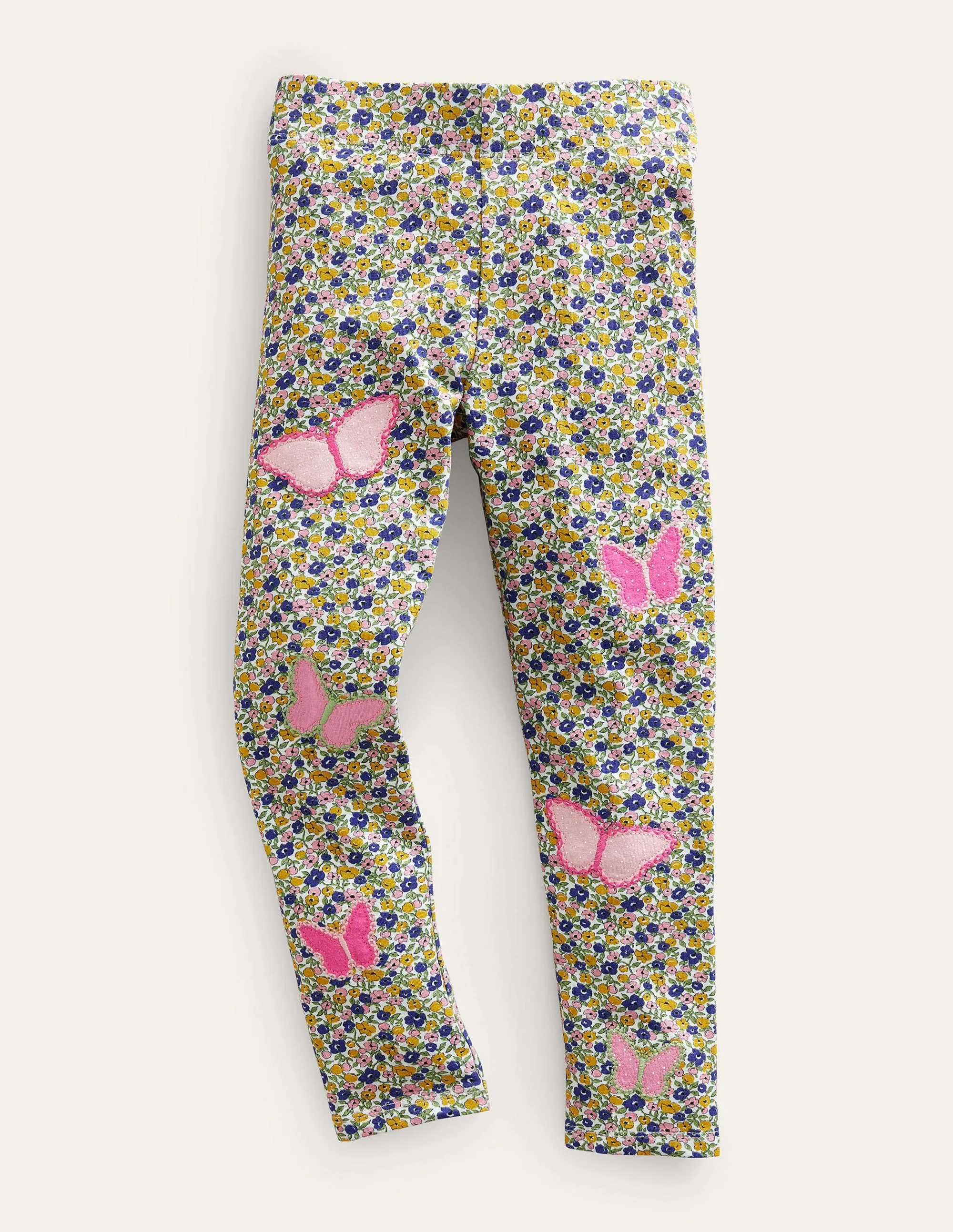 Appliqué Leggings-Multi Floral Butterfly