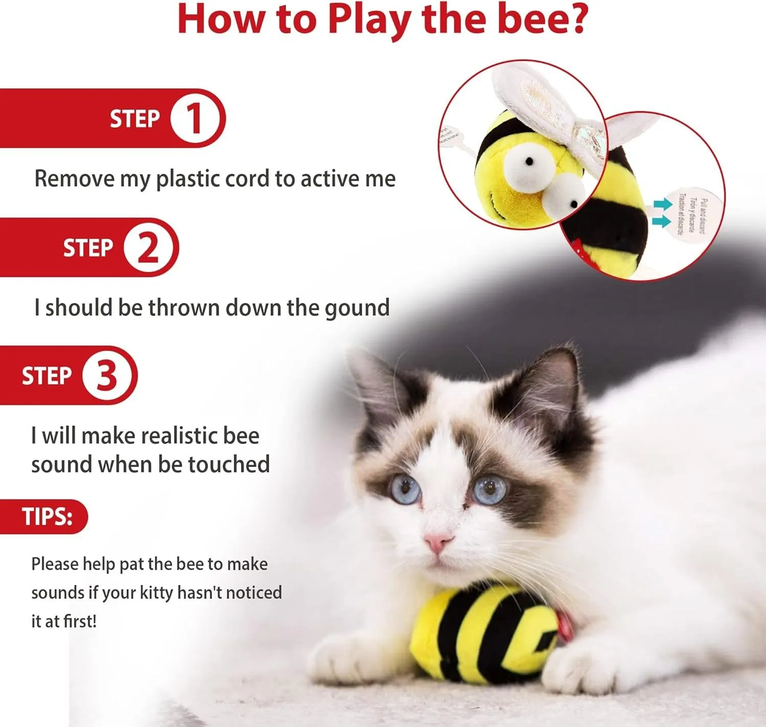 Chirpy Bee Sound Toy for Cats