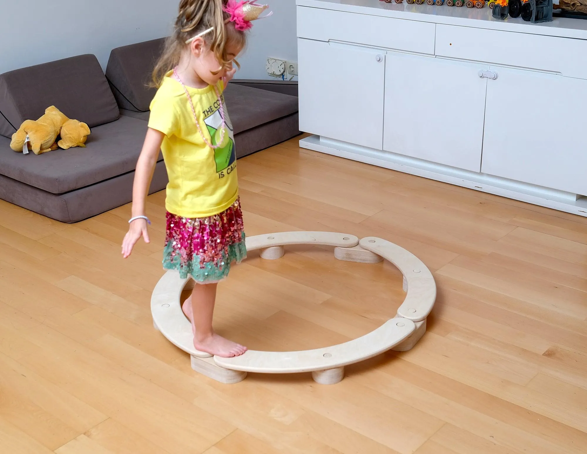 Circular Wooden Balance Beam Set | Montessori