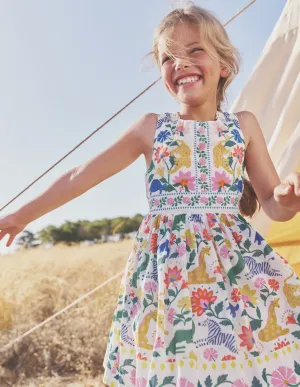 Cross-Back Dress-Multi Safari Floral