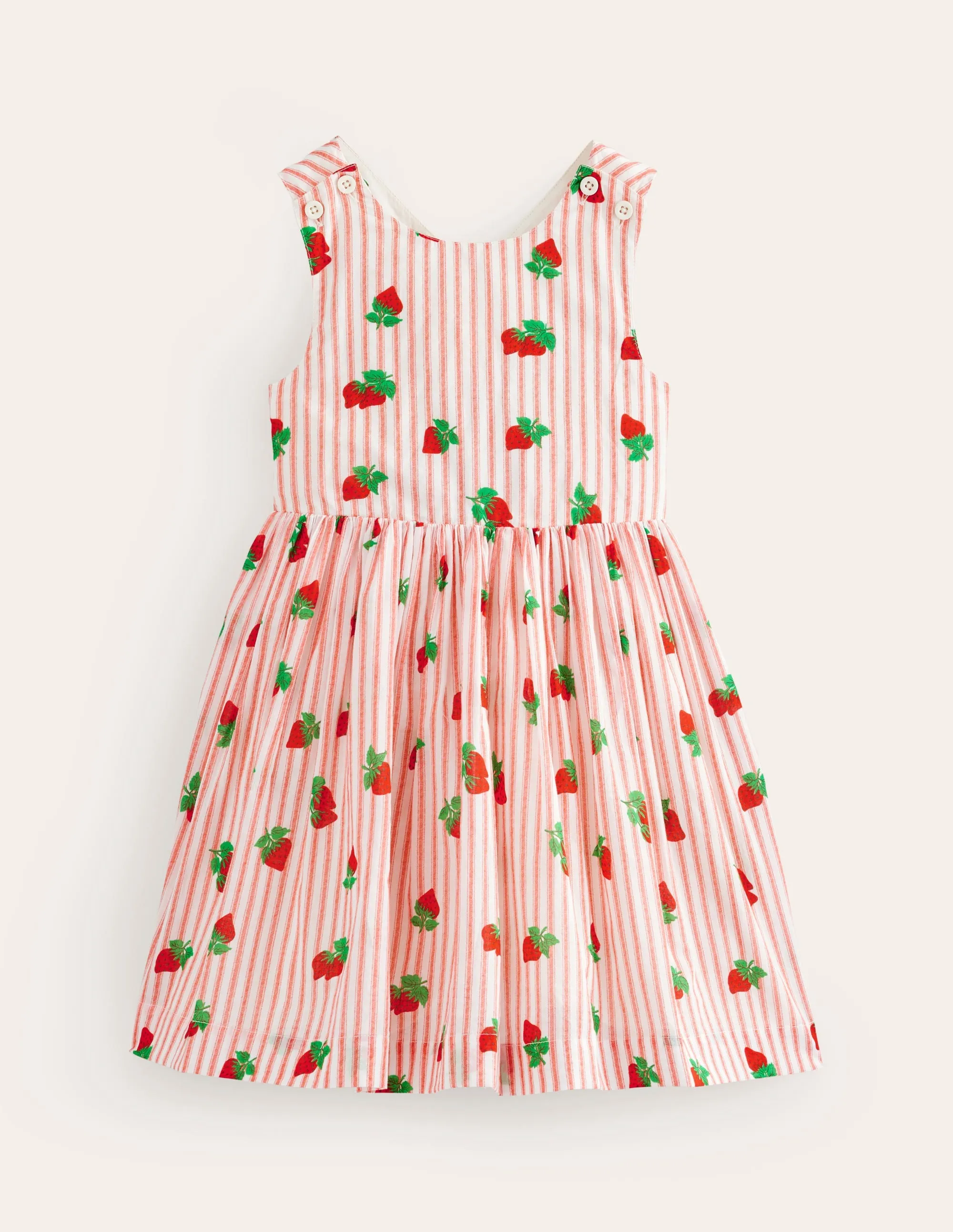 Cross-Back Dress-Vintage Strawberry Stripe