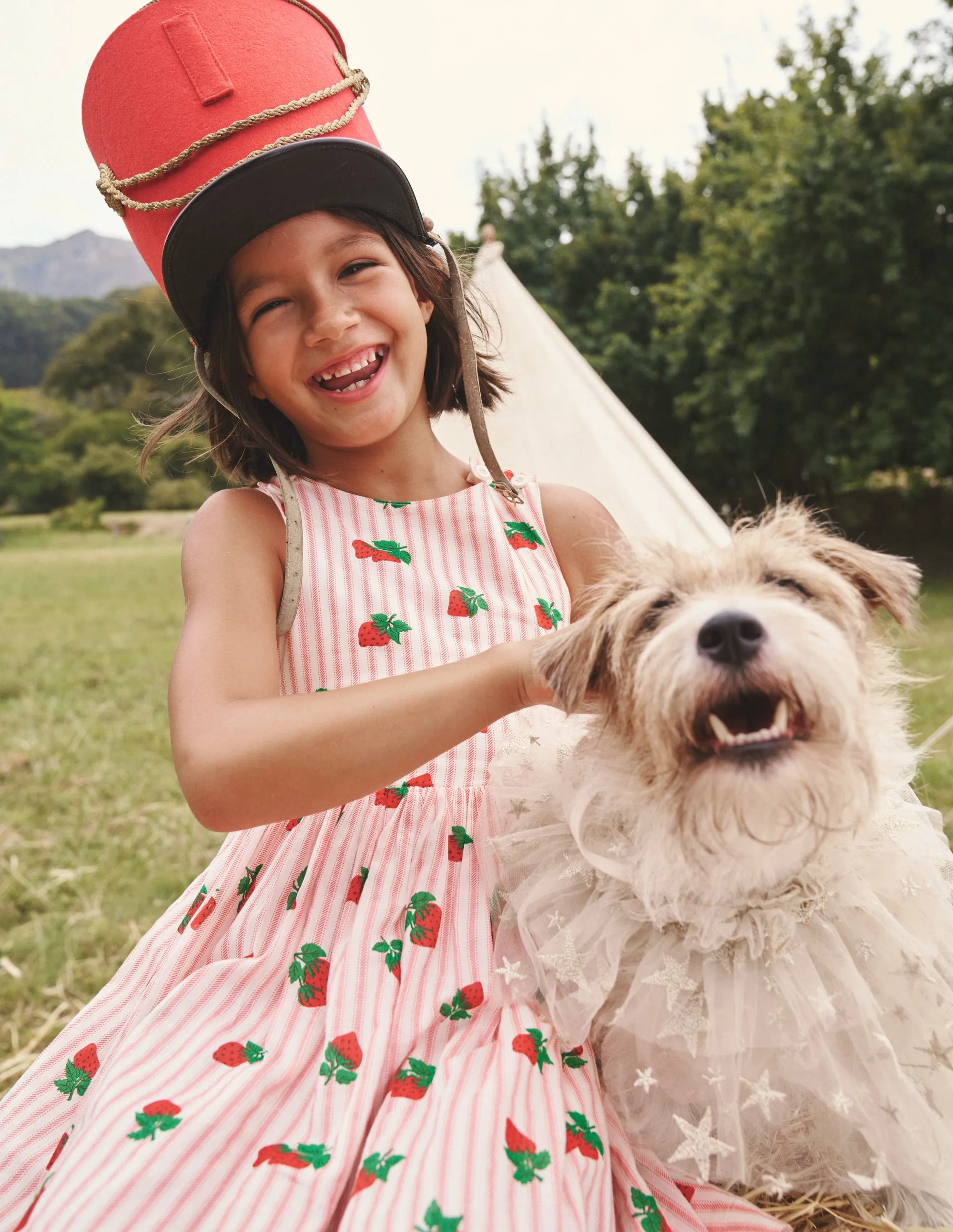 Cross-Back Dress-Vintage Strawberry Stripe