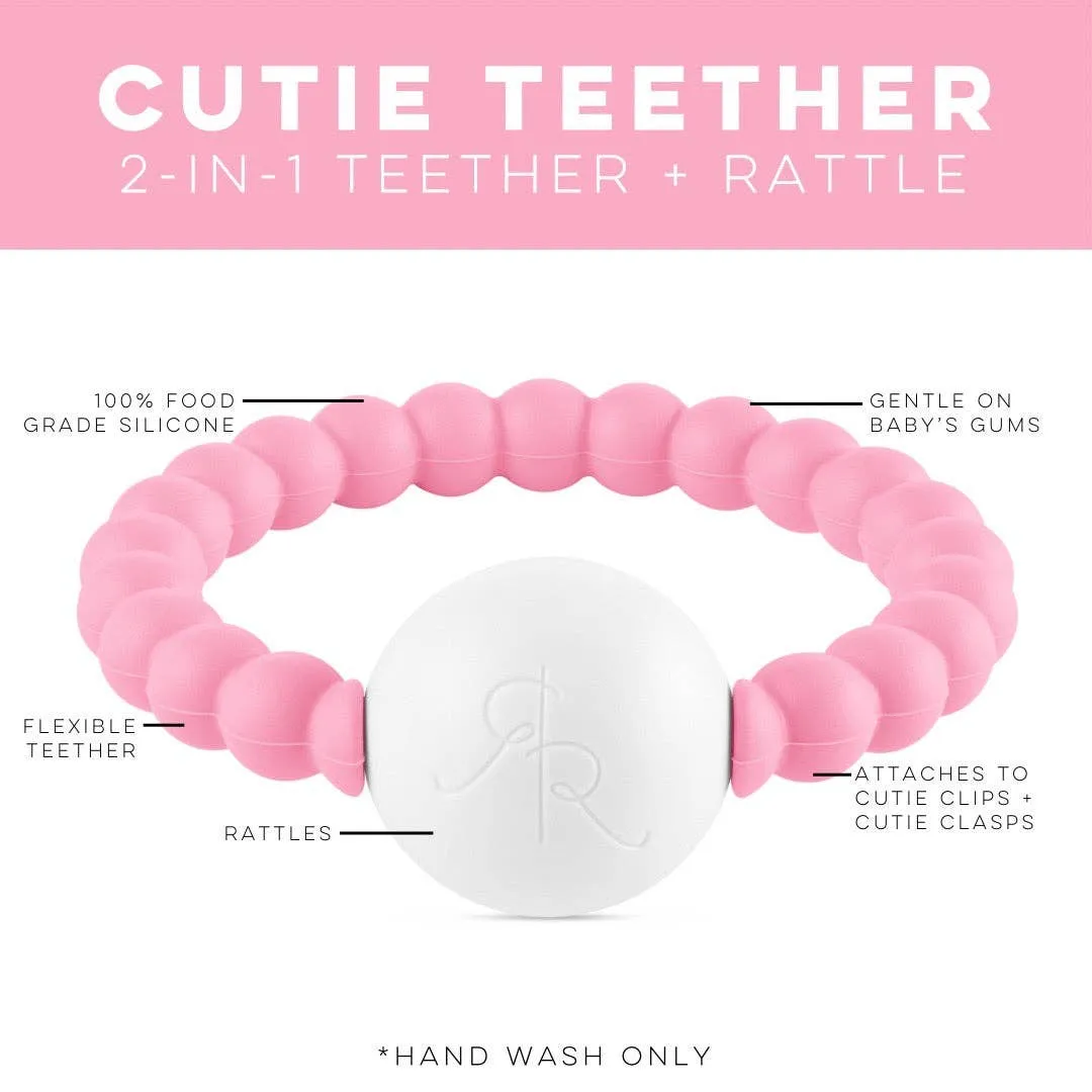 Cutie Teether Rattle: Rubber Clear