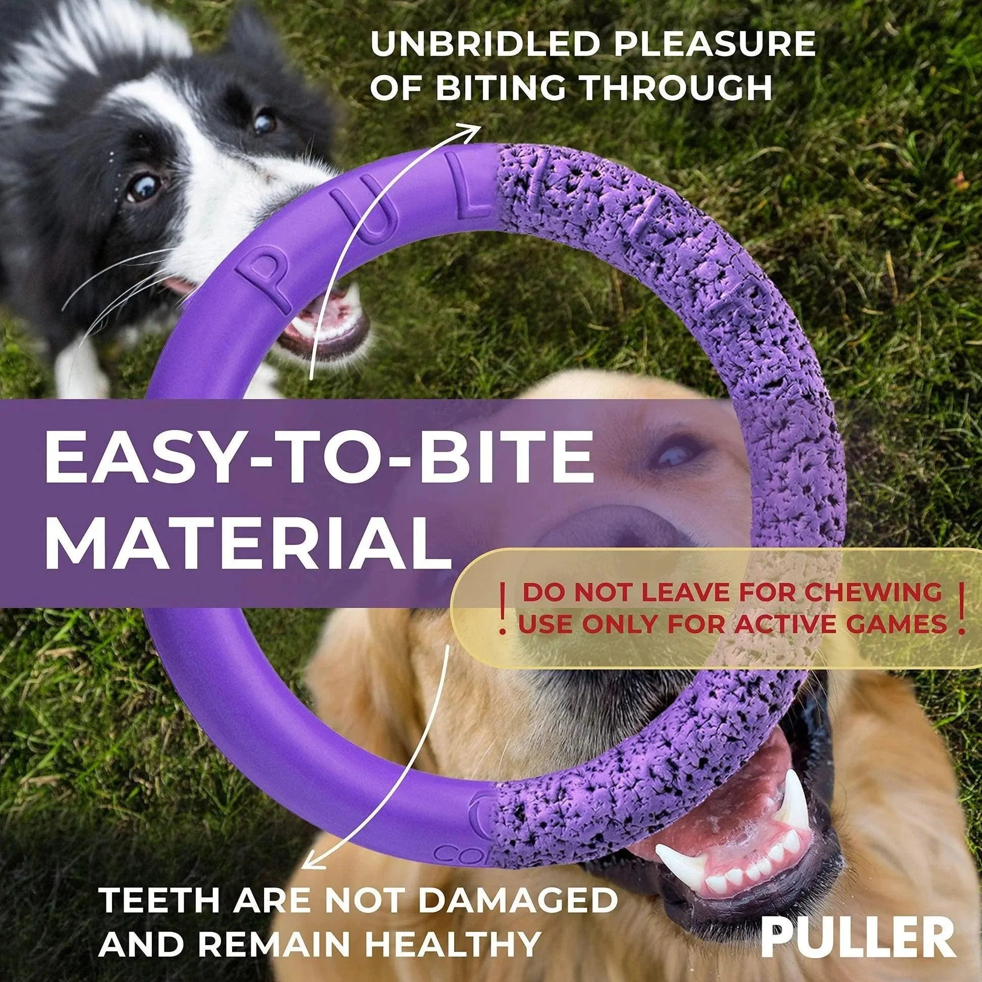 Puller Outdoor Dog Ring Toys Dog Fetch Toy & Tug of War Dog Toy for Small