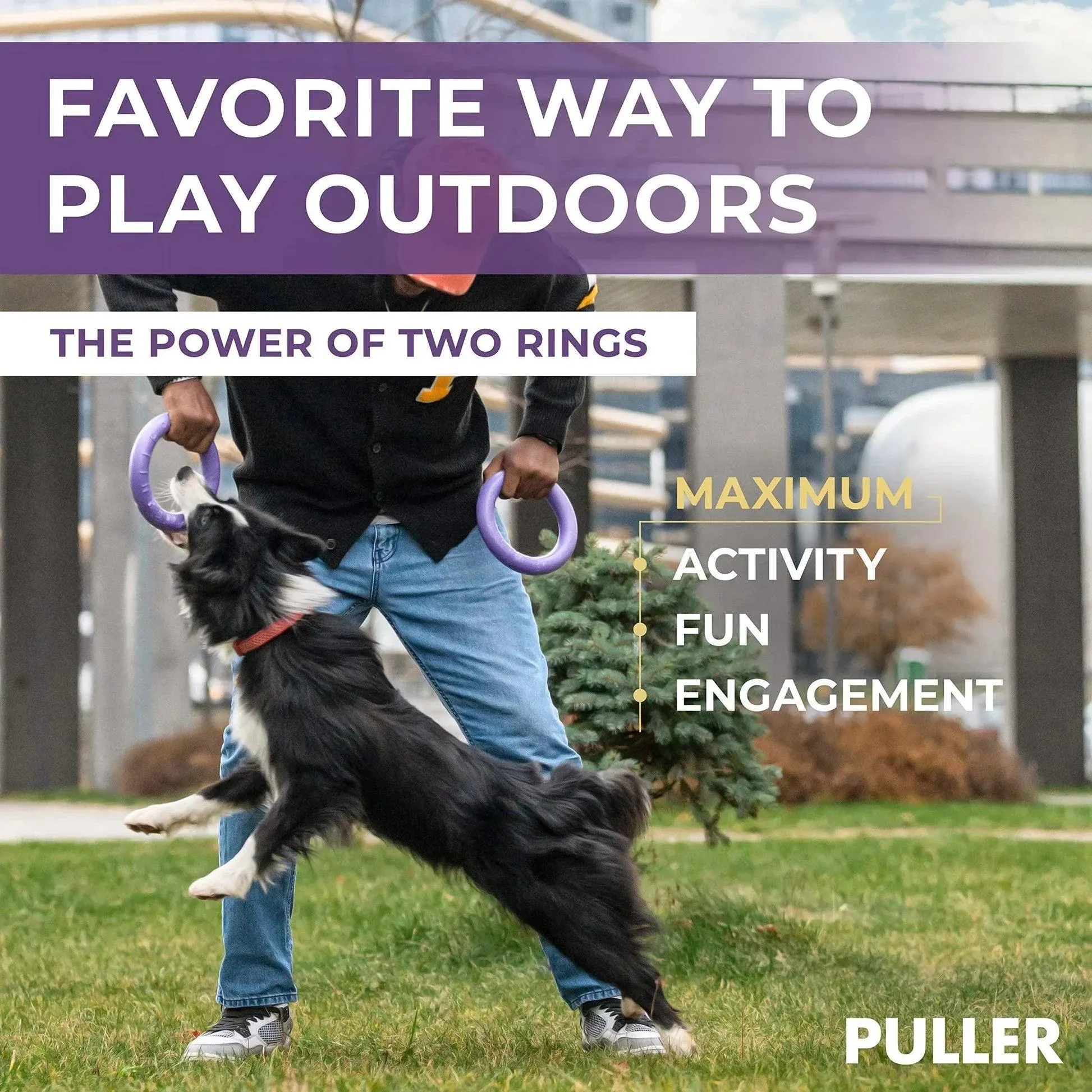 Puller Outdoor Dog Ring Toys Dog Fetch Toy & Tug of War Dog Toy for Small
