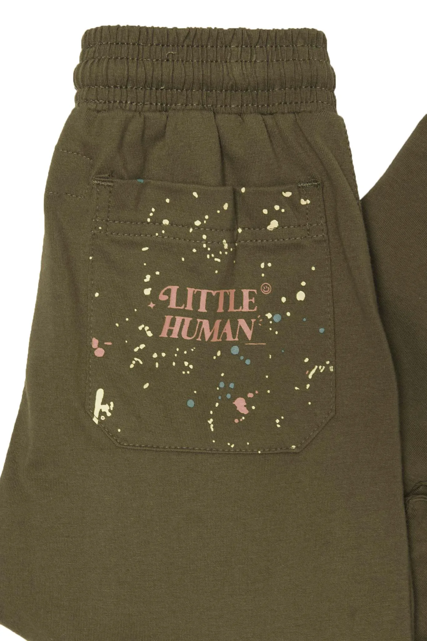 "PAINT SPLAT" LITTLE HUMAN CARGO PANTS IN OLIVE