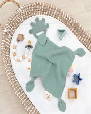 Silicone Muslin Comfort Teether - Sage: Sage